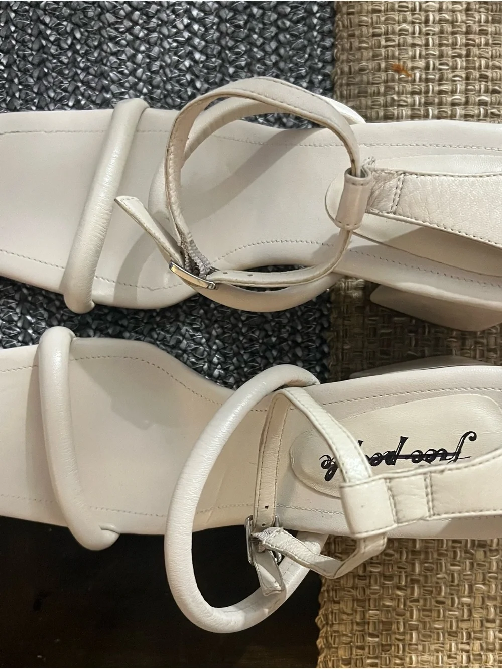 Free People White Strappy Wedge Sandals